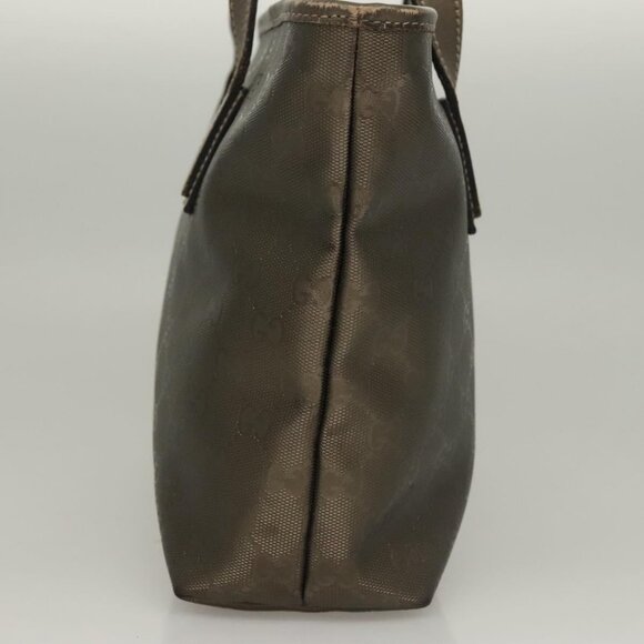 GUCCI GG Implementation Tote Bag PVC Khaki Silver Auth - Picture 4 of 16